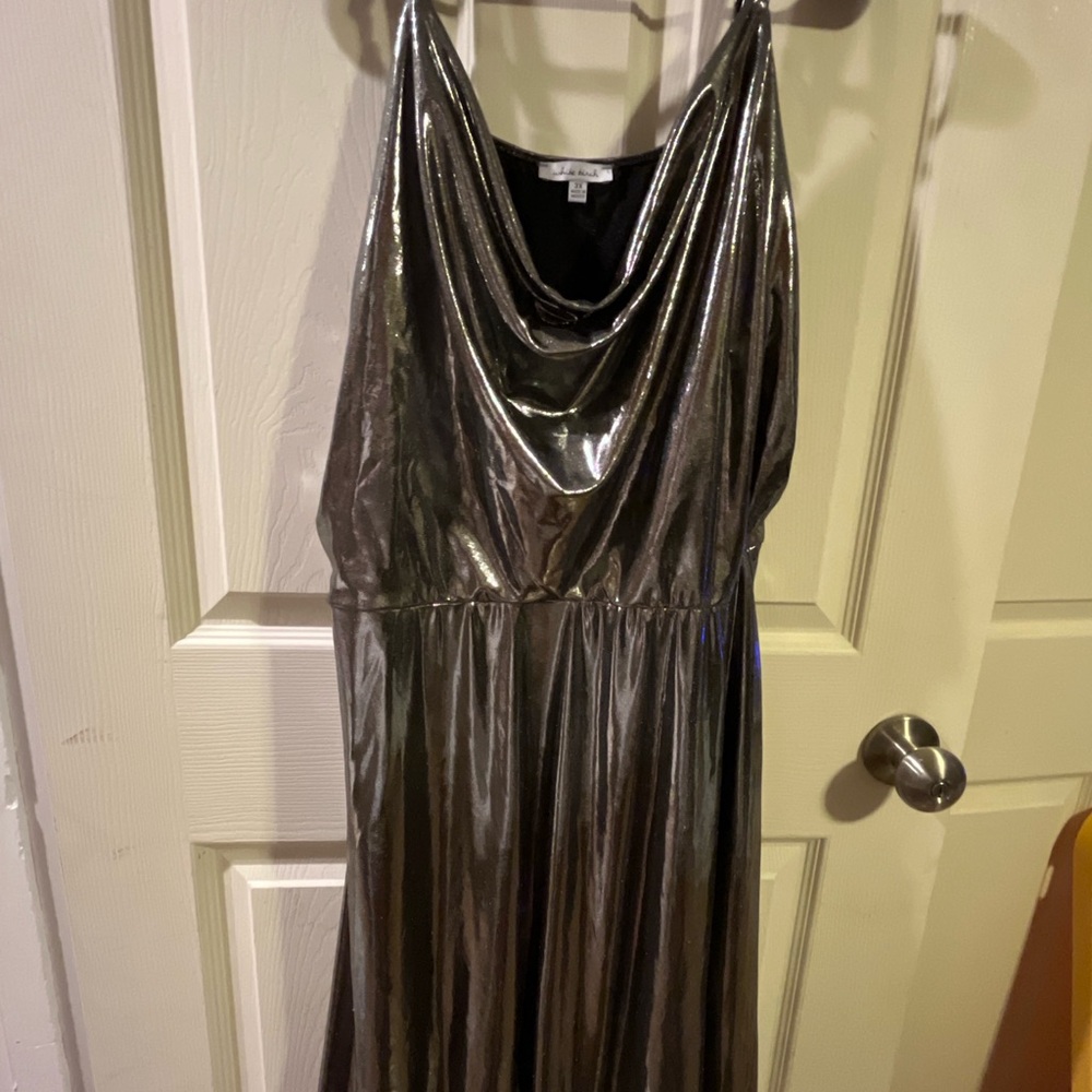 White Birch Shimmering Metallic Silver Dress